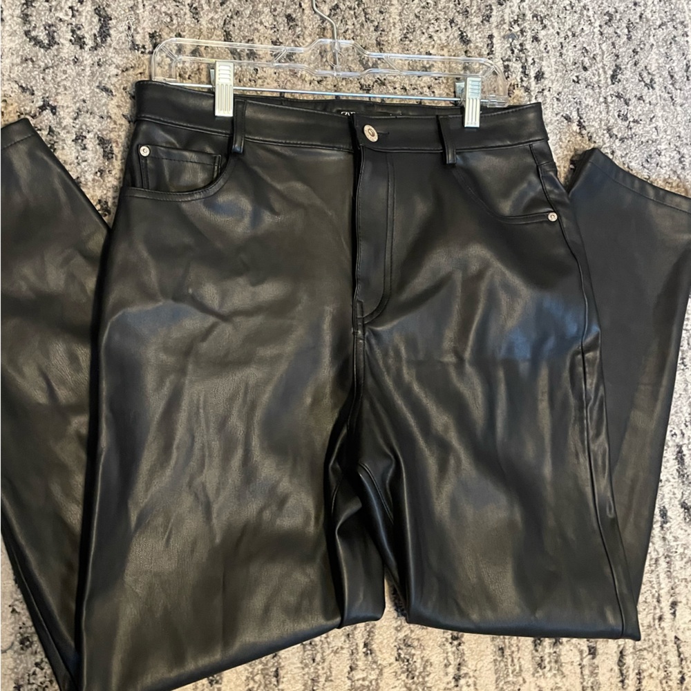 NWOT: Zara Vegan Leather Black Pants